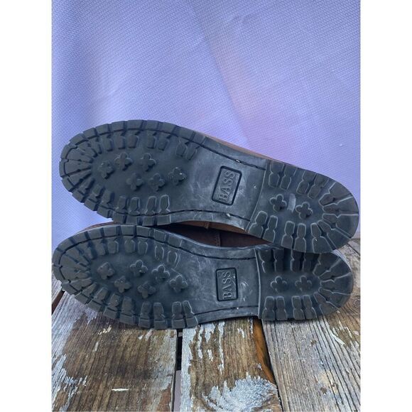 G.H. Bass & Co Brown Suede Leather Loafers Size 9 M Lug Sole Moc Toe Slip On Sho - Picture 8 of 9